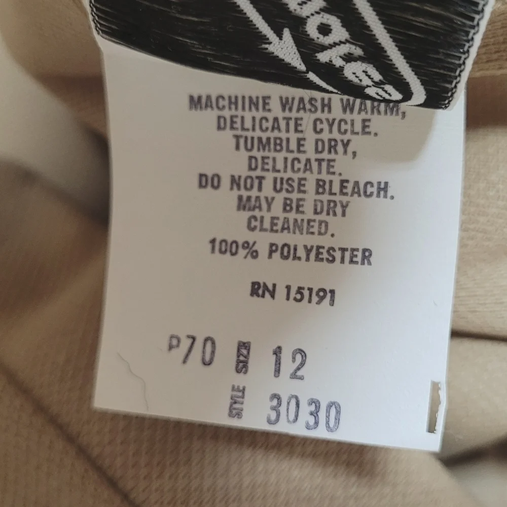 Deadstock Vintage 70s Caper-mates Stretchy Khaki Top-stitch Pleat Midi Skirt 12